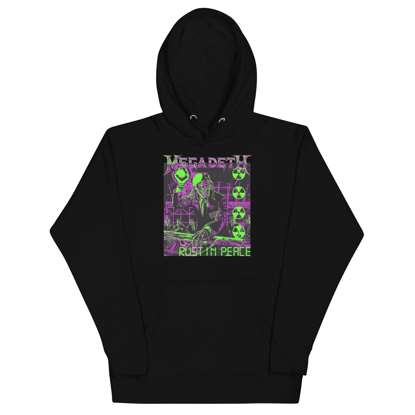 Megadeth Neon Rust Classic Mens Hoodie Black