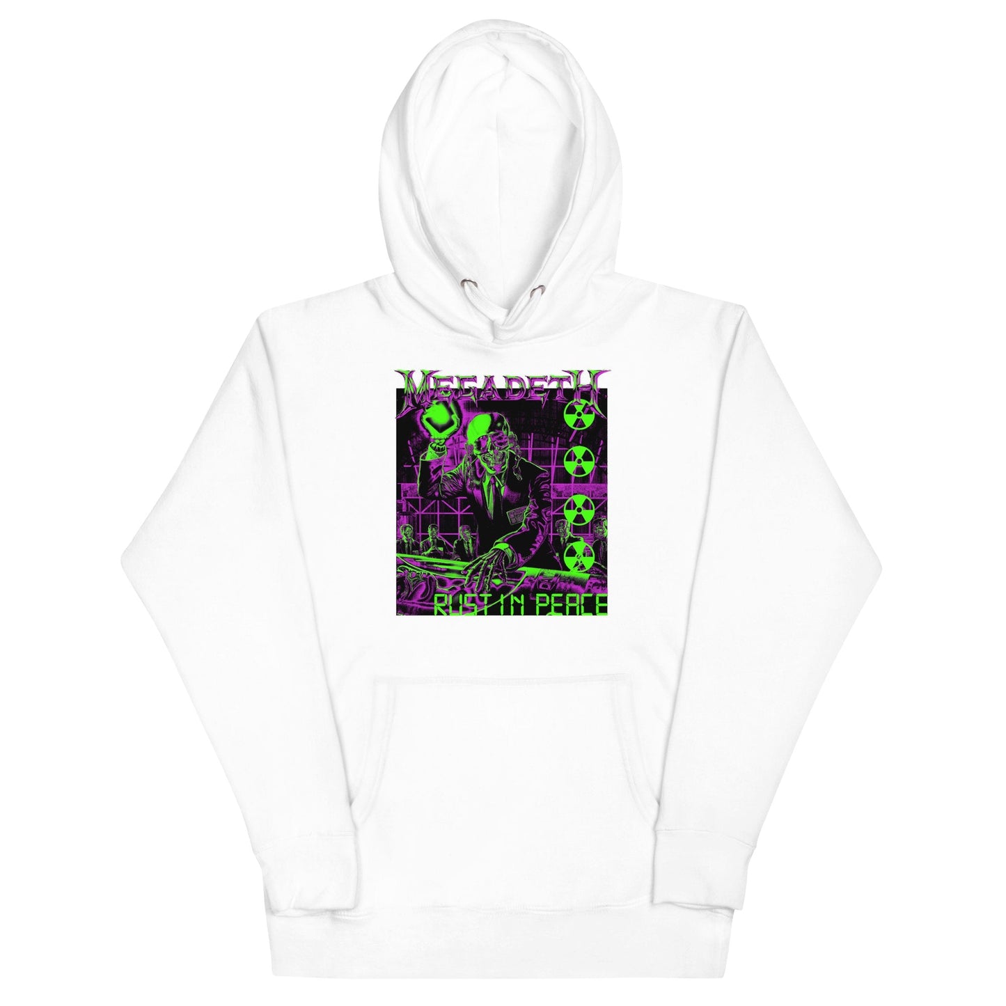 Megadeth Neon Rust in Peace Classic Mens Hoodie White