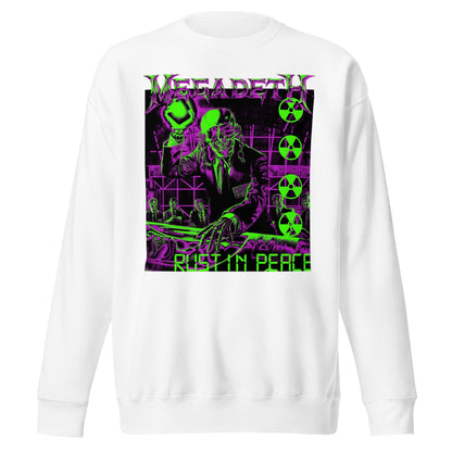 Megadeth Neon Rust in Peace Jumbo Print Mens Sweatshirt White