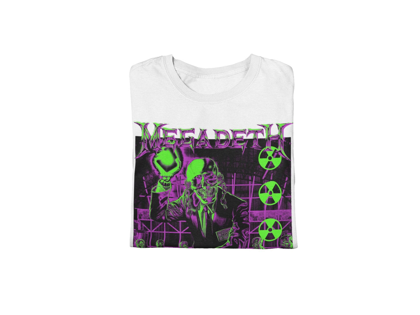 Megadeth Neon Rust in Peace Mens T Shirt White