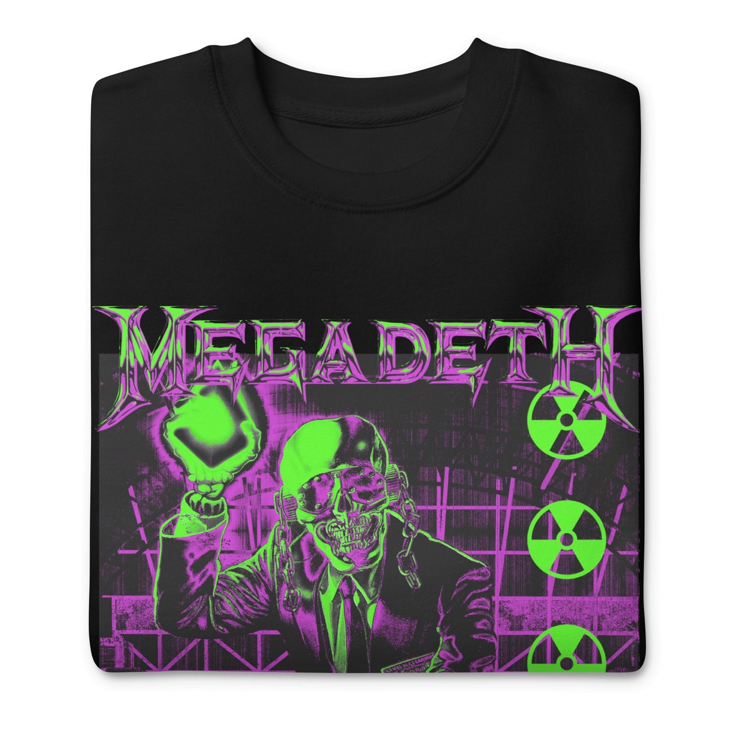 Megadeth Neon Rust Jumbo Print Mens Sweatshirt Black