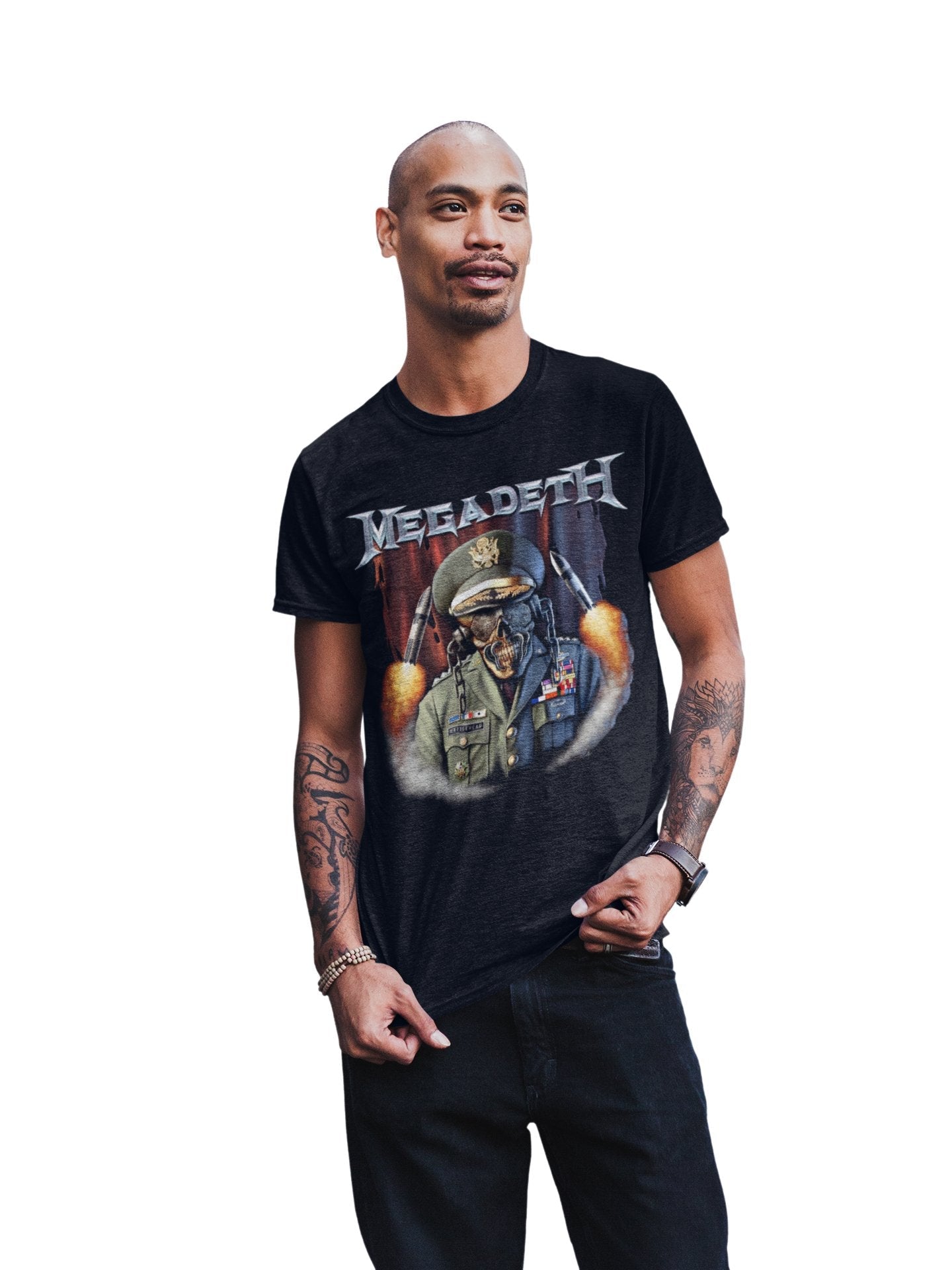 Megadeth Rattlehead Vic Jumbo Print Officially Licensed Mens T Shirt Black