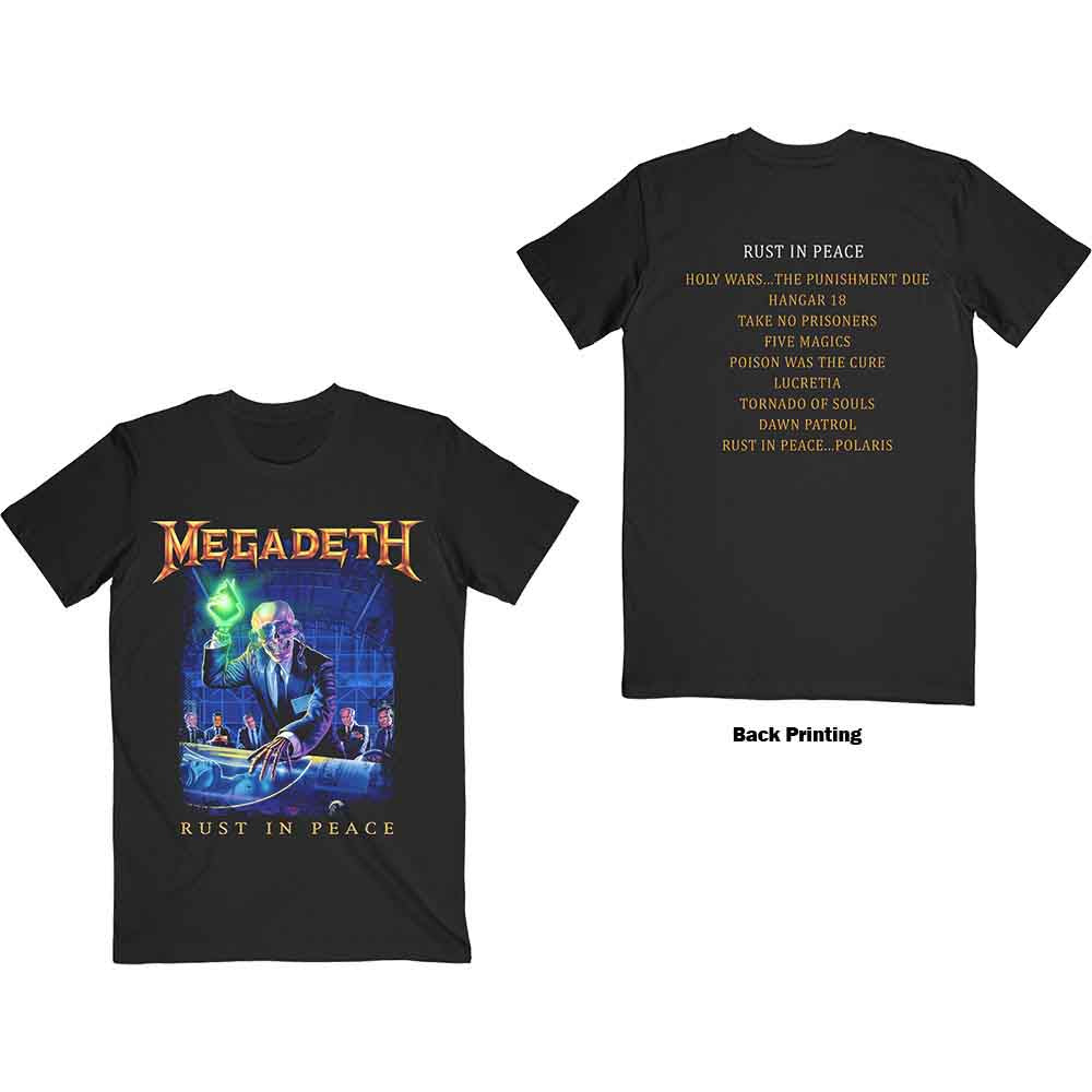 Megadeth Rust In Peace Track list Mens T Shirt Officially Licensed