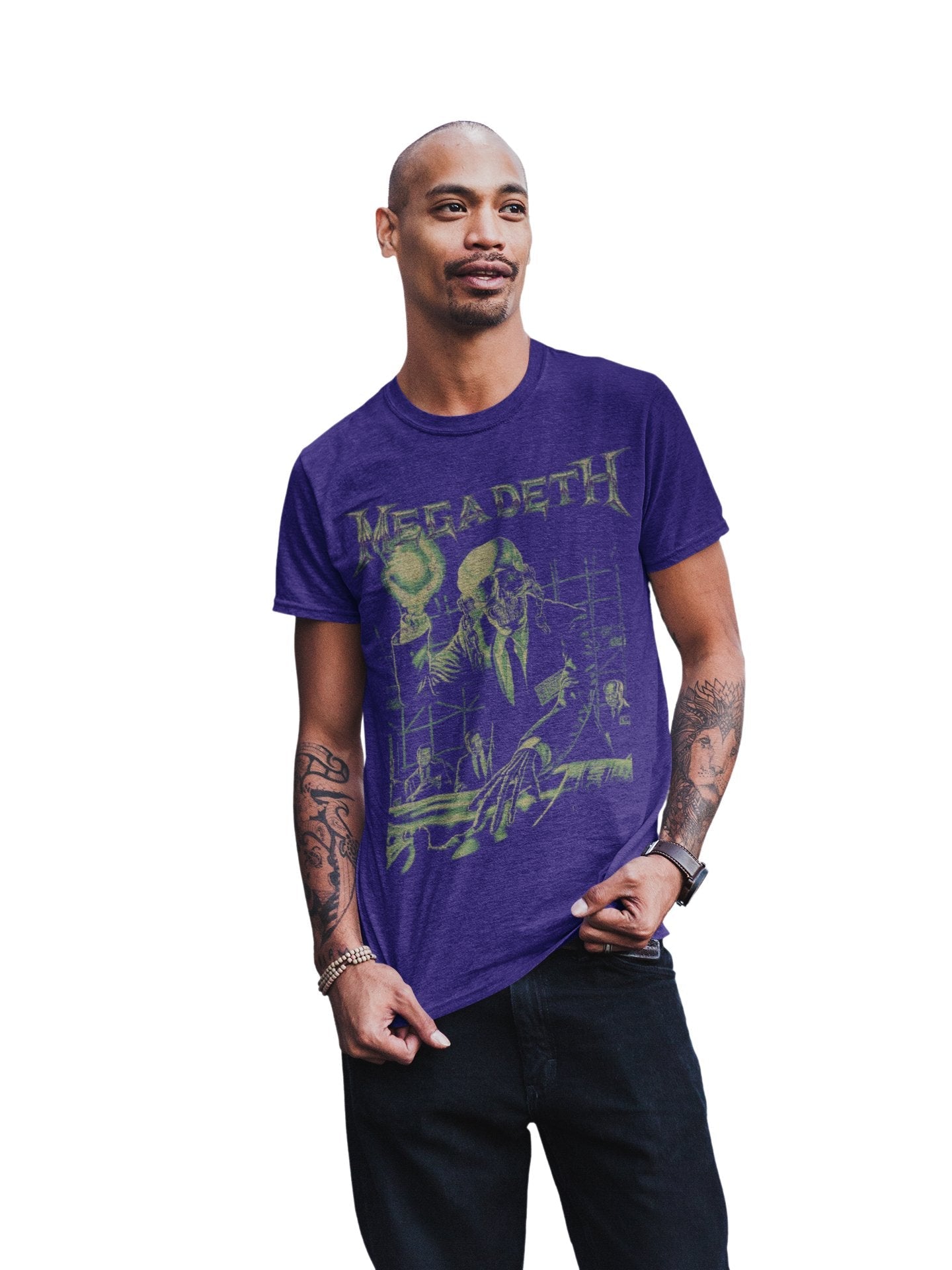 Megadeth See No Evil Jumbo Print Mens T Shirt Purple