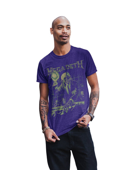 Megadeth See No Evil Jumbo Print Mens T Shirt Purple