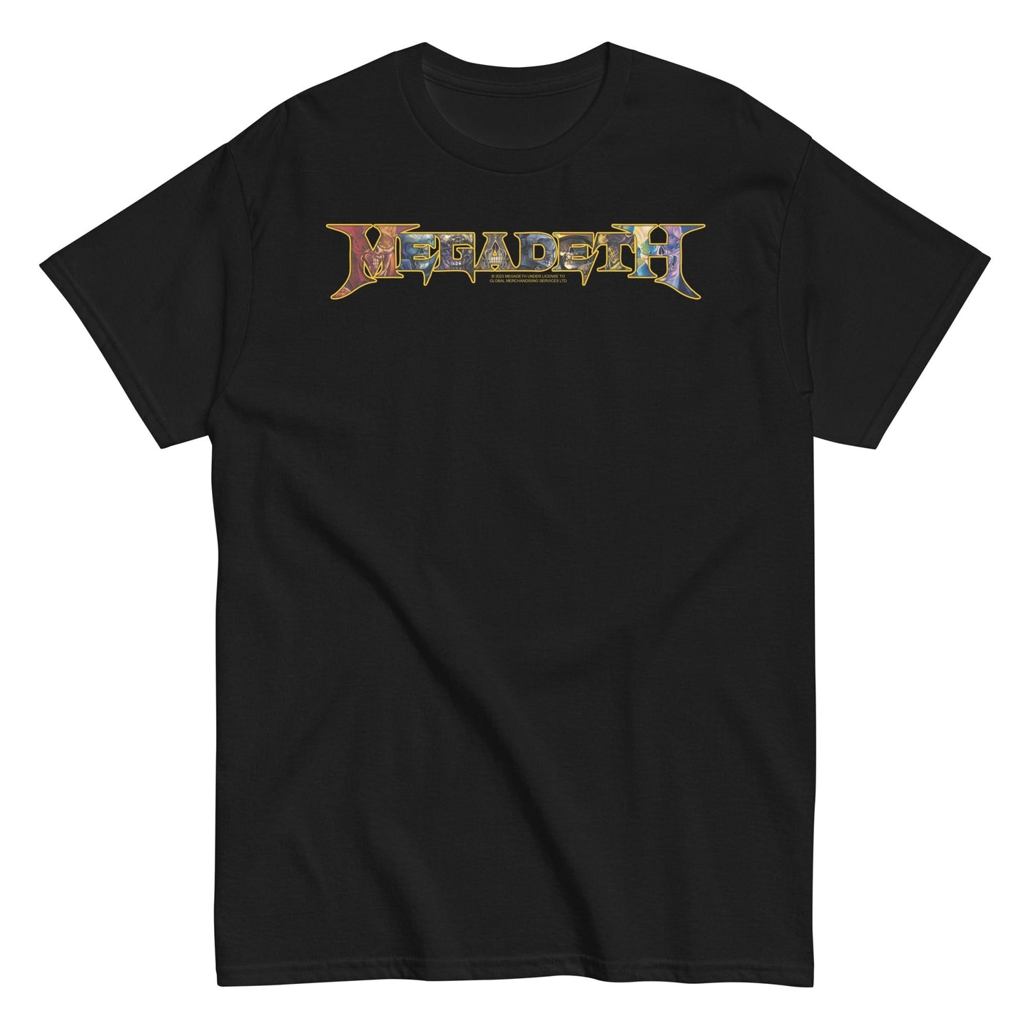 Megadeth Vic Lettered Logo Mens T Shirt Black