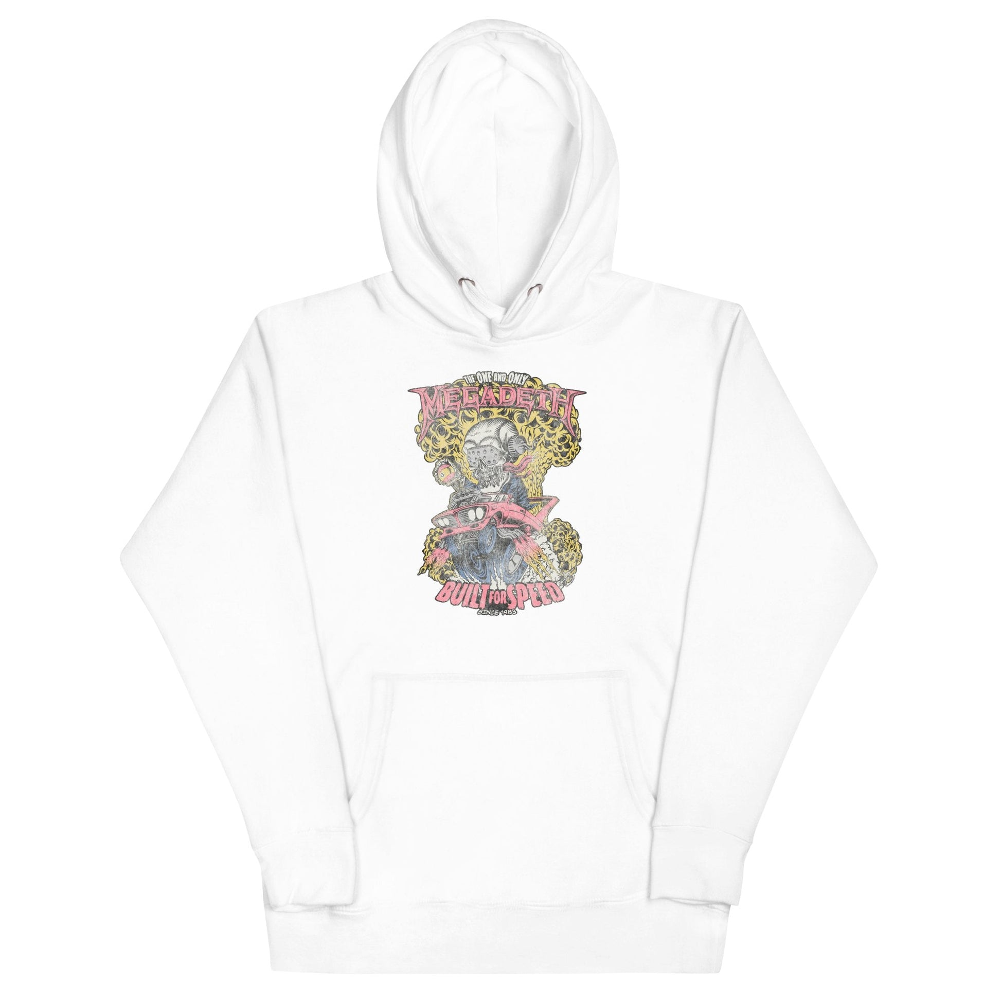Megadeth Vintage Built for Speed Classic Mens Officially Licensed Hoodie White