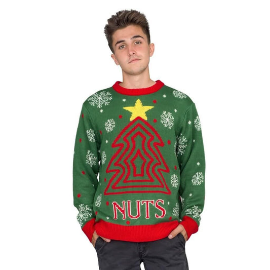 Men's Nuts Snowflakes Christmas Tree Ugly Christmas Sweater