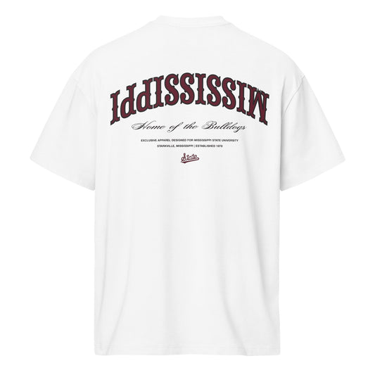 Mississippi State Essentials Oversized Tee Shirt White