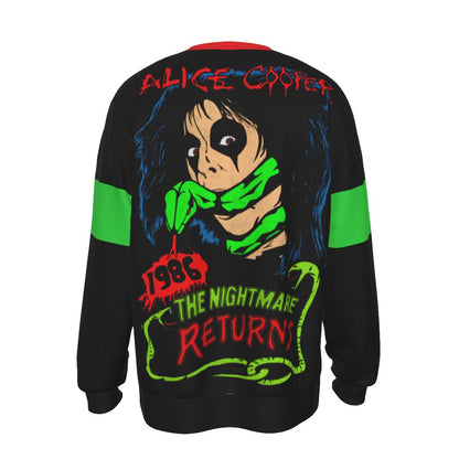 MerchMoment Alice Cooper 1986 Nightmare All Over Print Crewneck Sweatshirt Officially Licensed