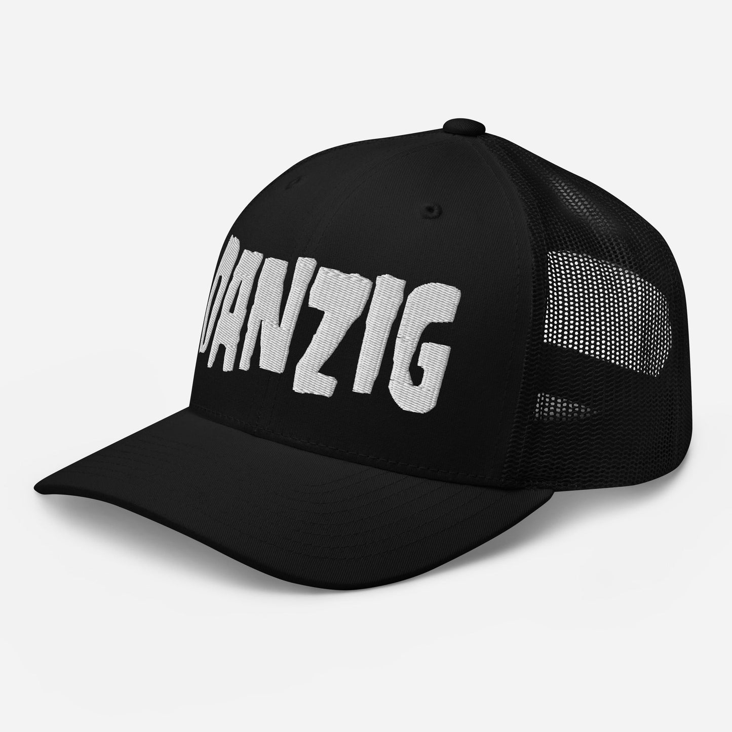 Danzig Classic Logo Embroidered Trucker Hat Black