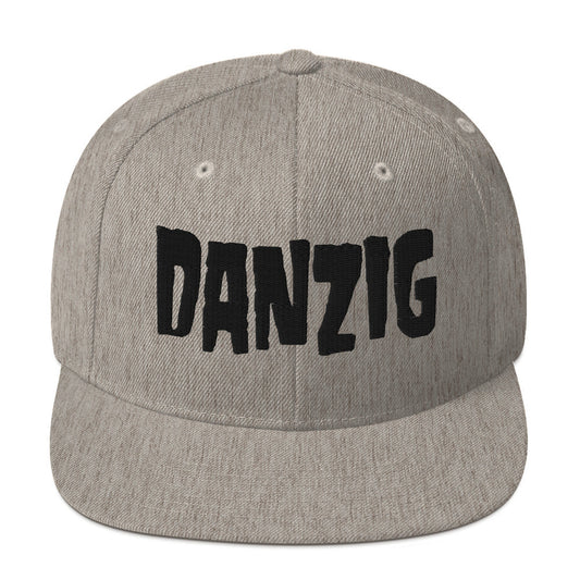 Danzig Classic Logo Grey Embroidered Snap Back Hat Grey