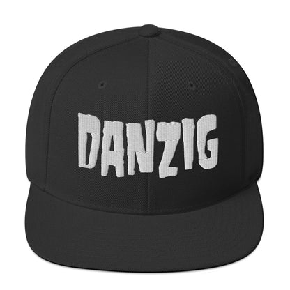 MerchMoment Danzig Classic Logo White Embroidered Snap Back Hat