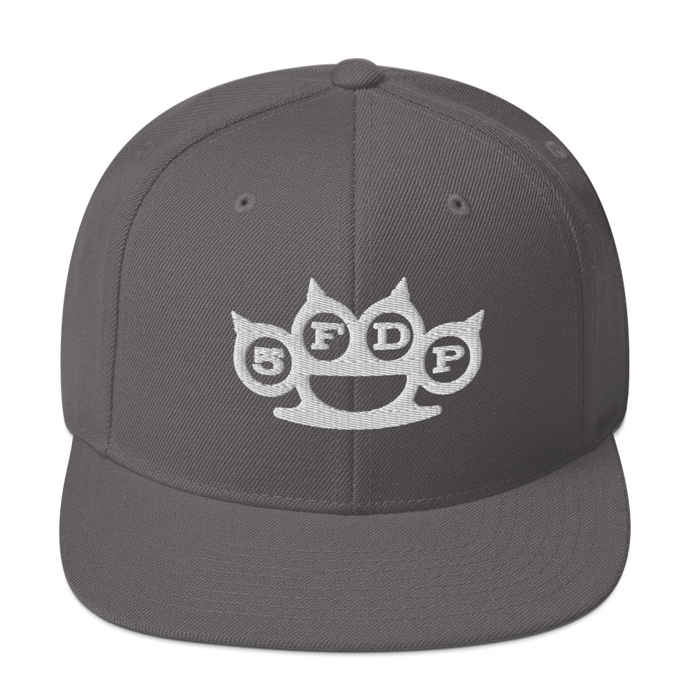 MerchMoment Five Finger Death Punch Grey Knuckles Embroidered Snapback Hat Officially Licensed