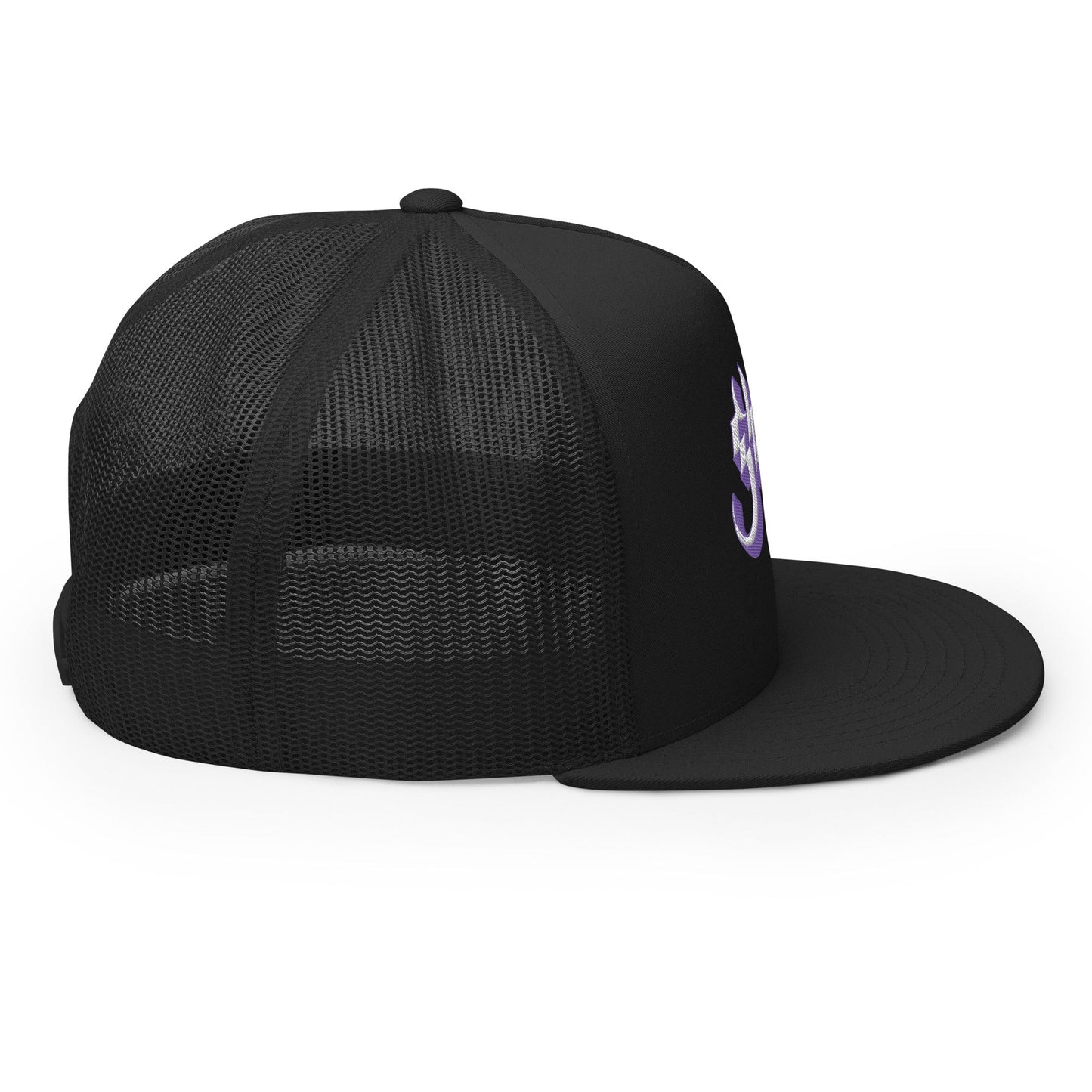 MerchMoment Ghost Purple Logo Embroidered Trucker Hat Officially Licensed