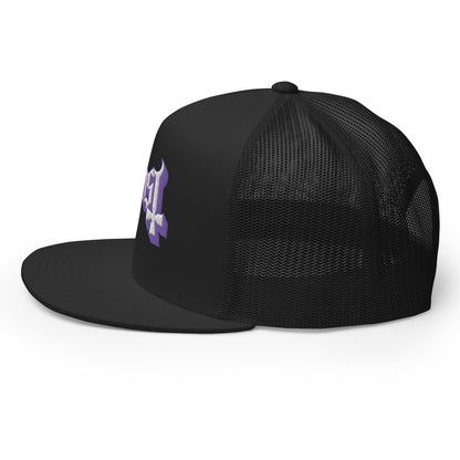 MerchMoment Ghost Purple Logo Embroidered Trucker Hat Officially Licensed