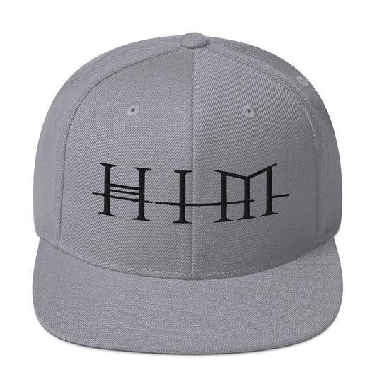 MerchMoment HIM Classic Logo Grey Embroidered Snapback Hat Officially Licensed