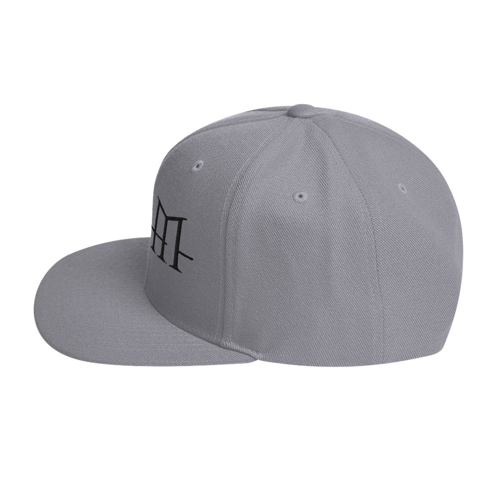MerchMoment HIM Classic Logo Grey Embroidered Snapback Hat Officially Licensed