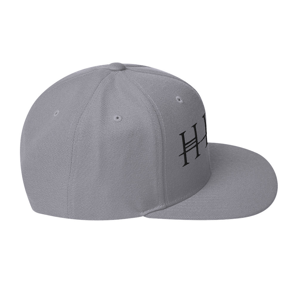 MerchMoment HIM Classic Logo Grey Embroidered Snapback Hat Officially Licensed