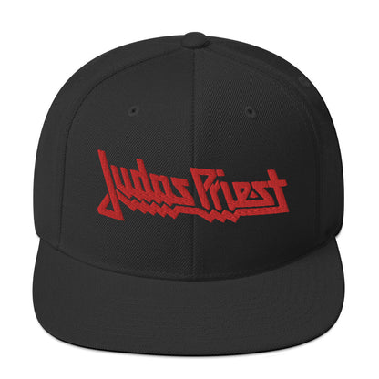 MerchMoment Judas Priest Red Logo Embroidered Snapback Hat Officially Licensed
