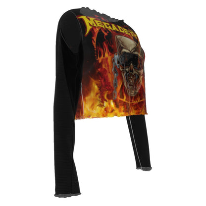 MerchMoment Megadeth Flaming Vic Women's Mesh Top [Apparel] Officially Licensed