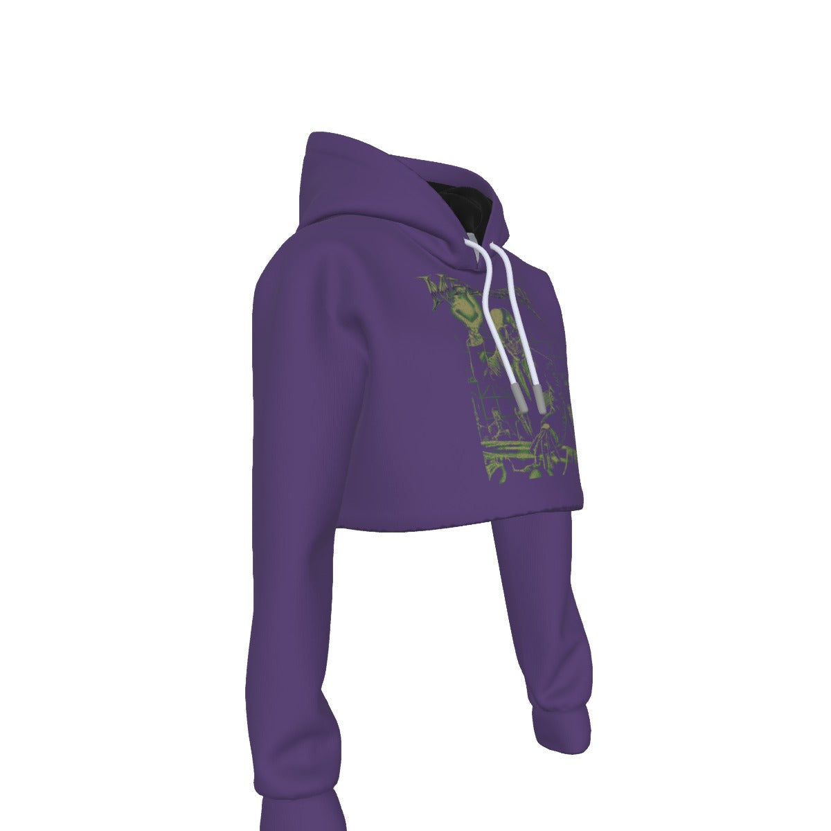 MerchMoment Megadeth Vic Suit Women's Cropped Hoodie Sweatshirt Officially Licensed