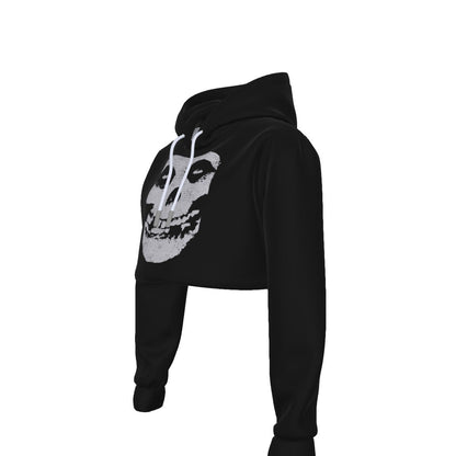 MerchMoment Misfits Classic Skull Women's Cropped Hoodie Sweatshirt Officially Licensed