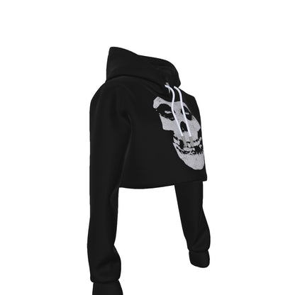 MerchMoment Misfits Classic Skull Women's Cropped Hoodie Sweatshirt Officially Licensed
