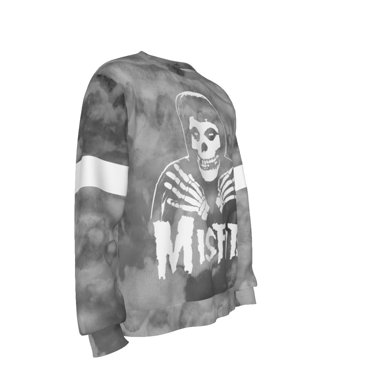 MerchMoment Misfits Folded Skull All Over Print Crewneck Sweatshirt Officially Licensed