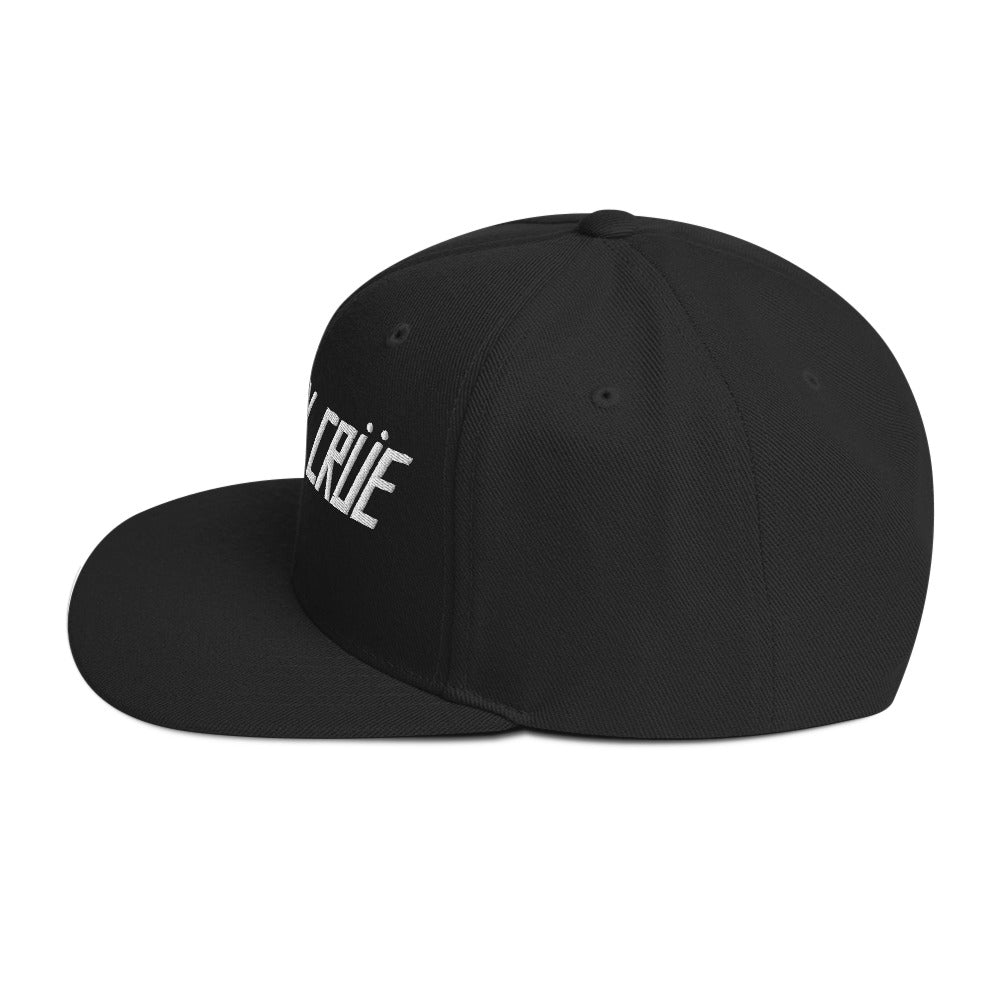 MerchMoment Motley Crue Classic Logo Black Embroidered Snap Back Hat