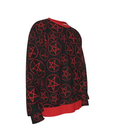 MerchMoment Motley Crue Pentagram All Over Print Crewneck Sweatshirt Officially Licensed
