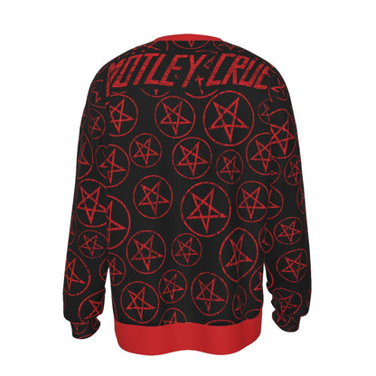 MerchMoment Motley Crue Pentagram All Over Print Crewneck Sweatshirt Officially Licensed