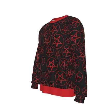 MerchMoment Motley Crue Pentagram All Over Print Crewneck Sweatshirt Officially Licensed