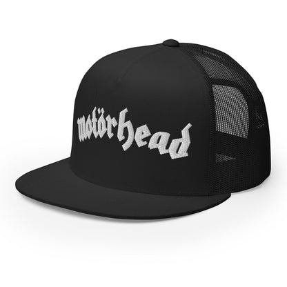 MerchMoment Motorhead Arched Logo Embroidered Trucker Hat