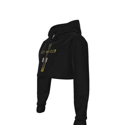 MerchMoment Ozzy Osbourne Pray for Ozzy Women's Cropped Hoodie Sweatshirt Officially Licensed