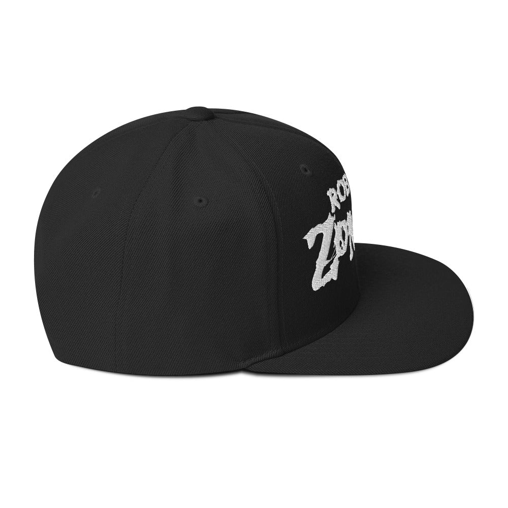 MerchMoment Rob Zombie Classic Logo Black Embroidered Snap Back Hat
