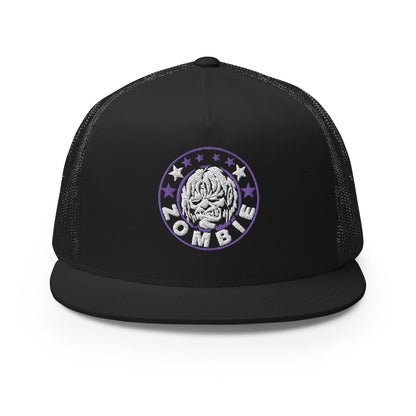 MerchMoment Rob Zombie Purple Circle Embroidered Trucker Hat