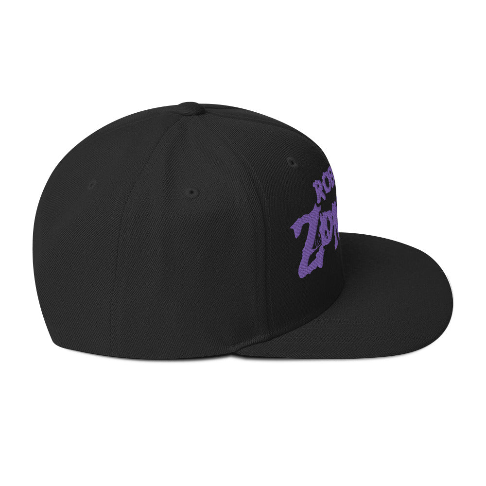 MerchMoment Rob Zombie Purple Logo Embroidered Snapback Hat