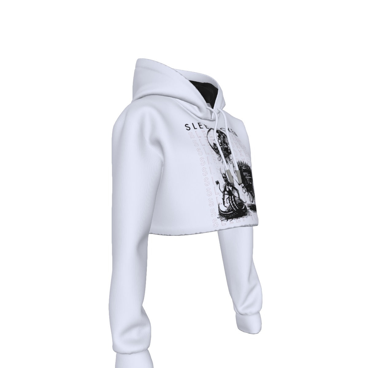 MerchMoment Sleep Token Repeat Women's Cropped Hoodie Sweatshirt Officially Licensed