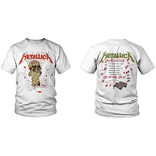 Metallica One Landmine T Shirt White Officially Licensed