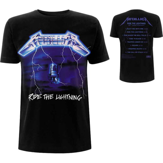 Metallica Ride The Lightning Tracks Mens T Shirt Black Officially Licensed