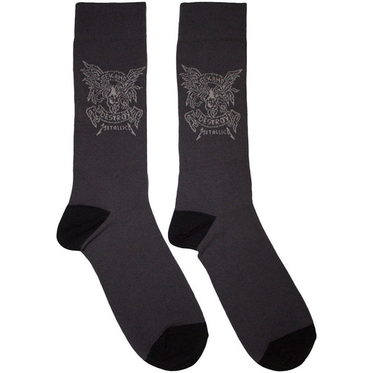 Metallica Seek & Destroy Socks Grey Officially Licensed