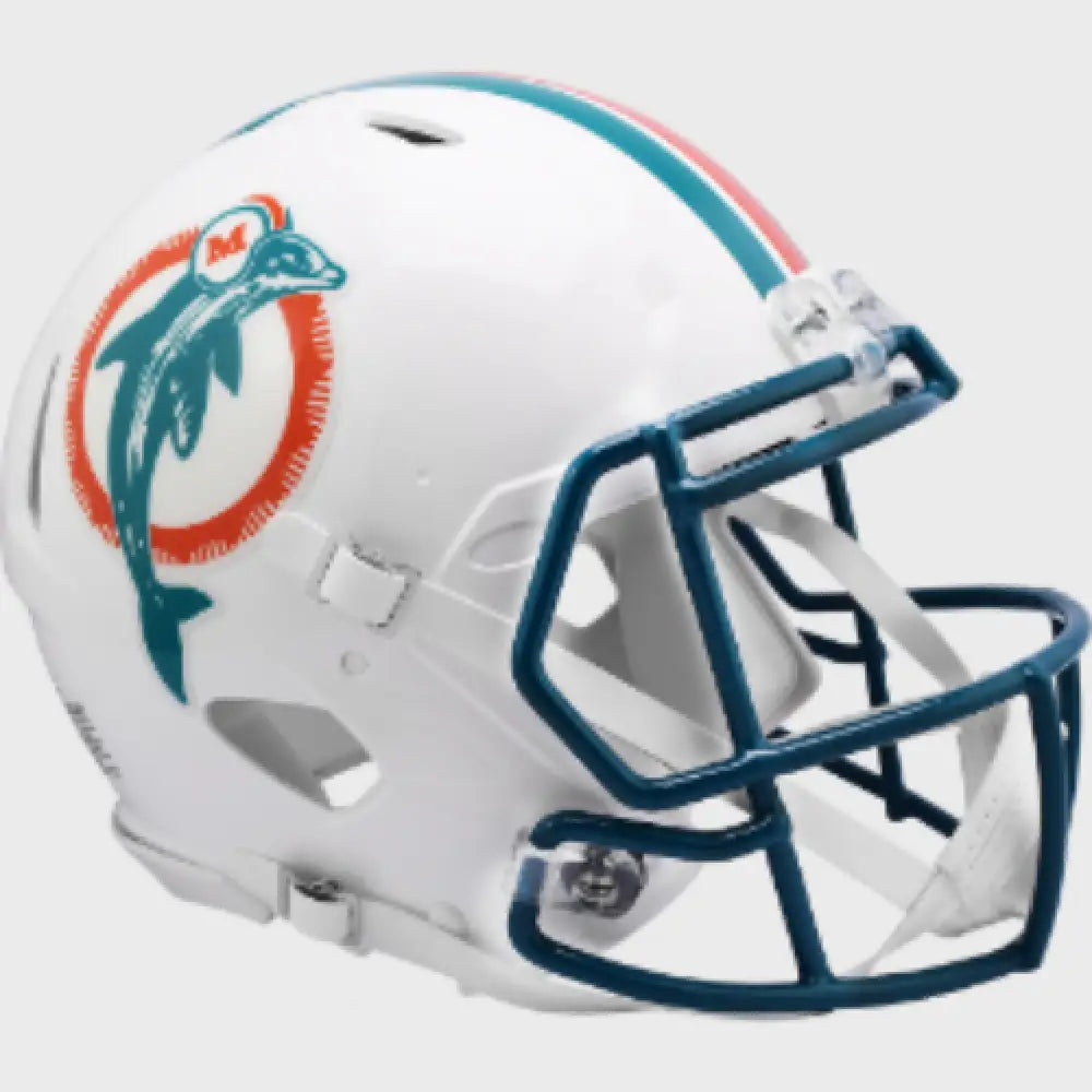 Miami Dolphins Full Size Authentic  1980 to 1996 Speed Throwback Football Helmet - NFL