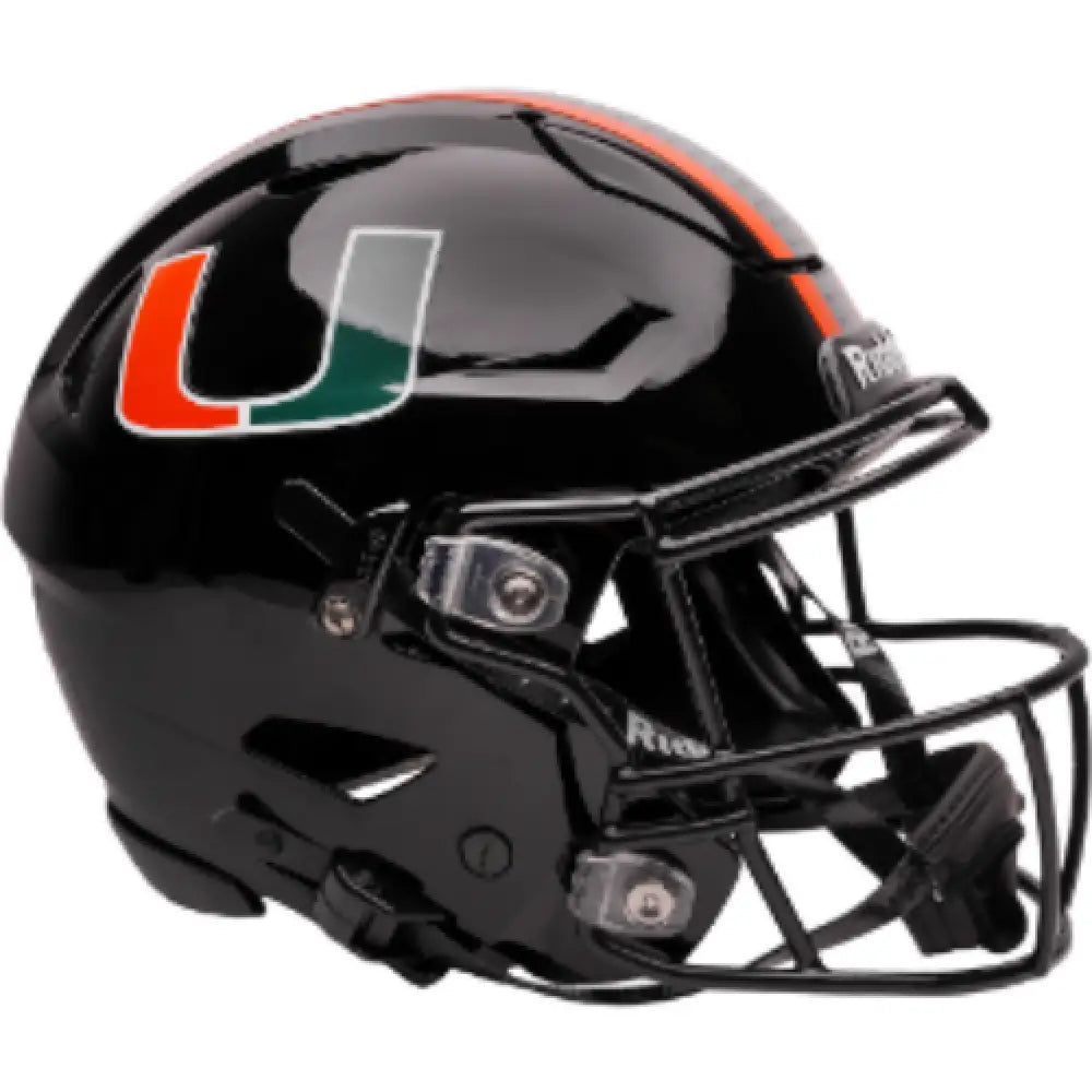 Miami Hurricanes Full Size Authentic SpeedFlex Football Helmet Black- NCAA