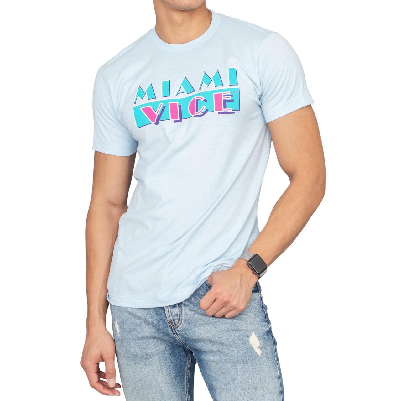 Miami Vice Light Blue Logo T-shirt