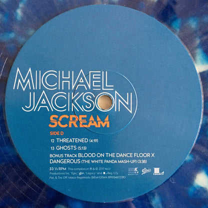 Michael Jackson Scream (GLOW IN THE DARK + BLUE SPLATTER VINYL) Vinyl Record