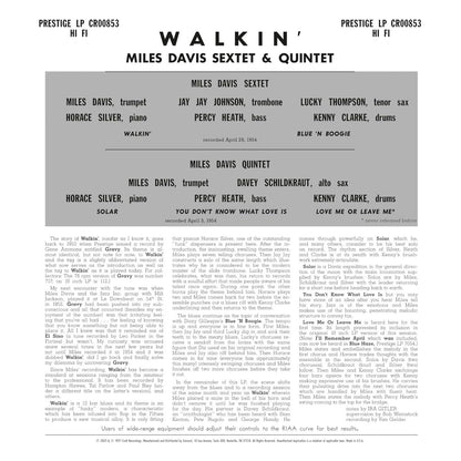 Walkin' (Original Jazz Classics Series) (180 Gram Vinyl) Vinyl Record