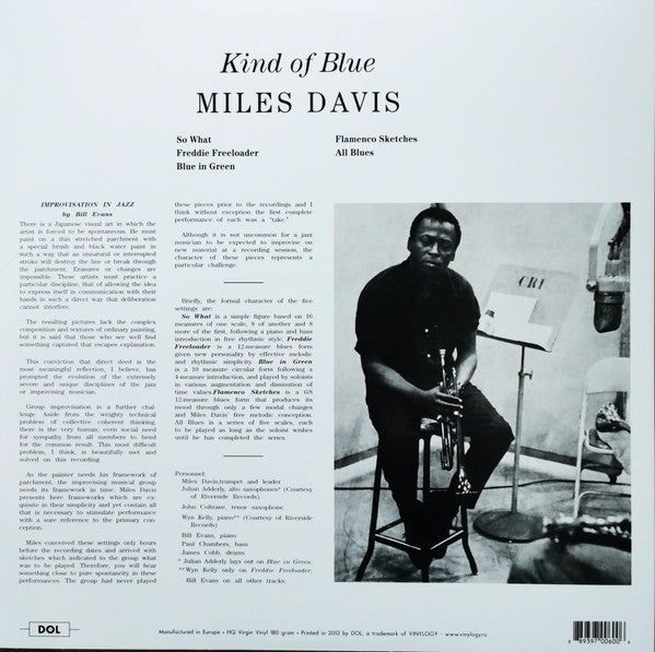 Miles Davis Kind Of Blue Vinyl Record