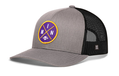 Minnesota Trucker Hat  |  Black MIN X Football Snapback