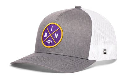 Minnesota Trucker Hat  |  Black MIN X Football Snapback